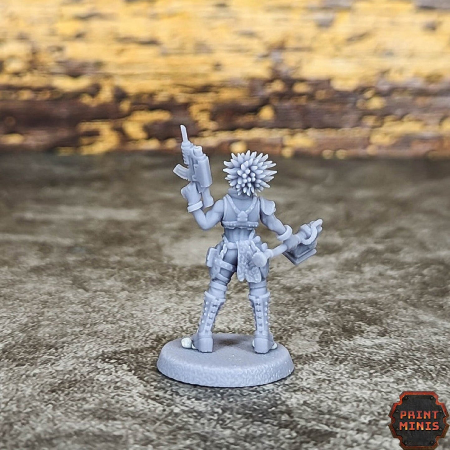 Akina - Gang Champion, 28mm or 32mm, Scifi Miniature, Future, Cyberpunk, DnD, Tabletop RPG games, Waregame by Print Minis