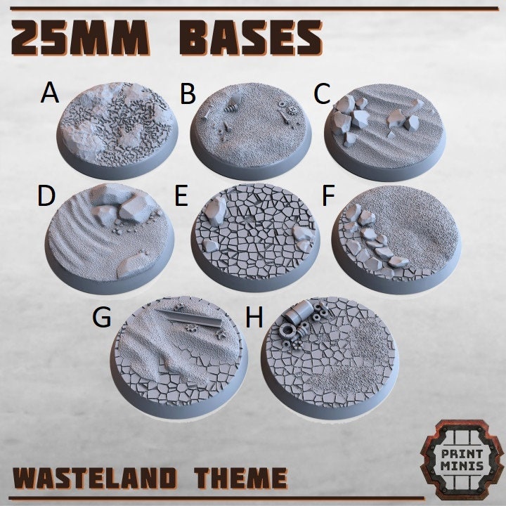 Desert Round Bases for D&D Miniatures 25mm 75mm Dungeons and Dragons, Pathfinder, Tabletop RPG Print Minis Display, 28mm Figurines Oval Base