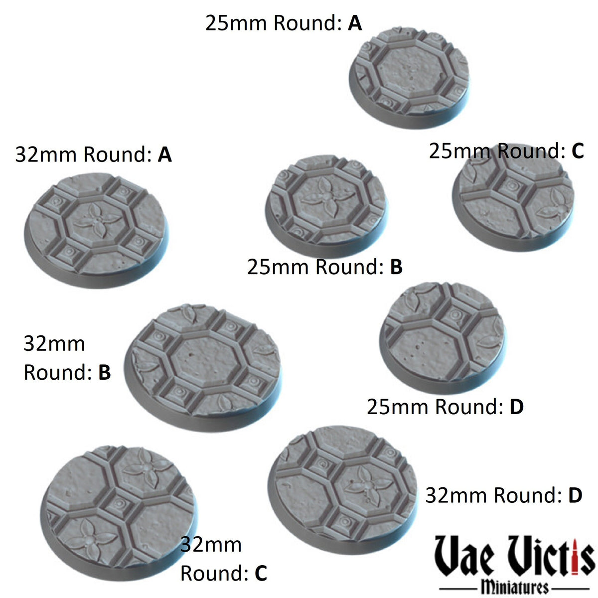 
Round Bases for D&D Miniatures Royal Palace Castle 25mm and 32mm Dungeons and Dragons, Pathfinder, Tabletop Vae Victis