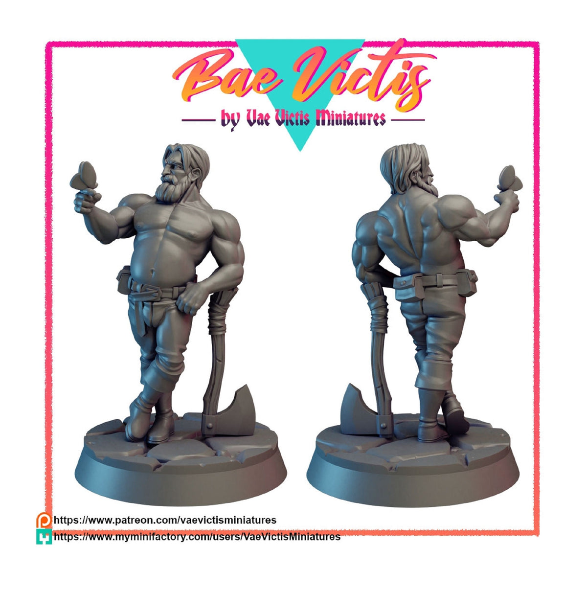 
Lumberjack DnD Dungeons and Dragons 28mm/32mm TTRPG Wargame Miniature Fantasy NPC Bae Victis Miniature Gift for DM Townsfolk Villager
