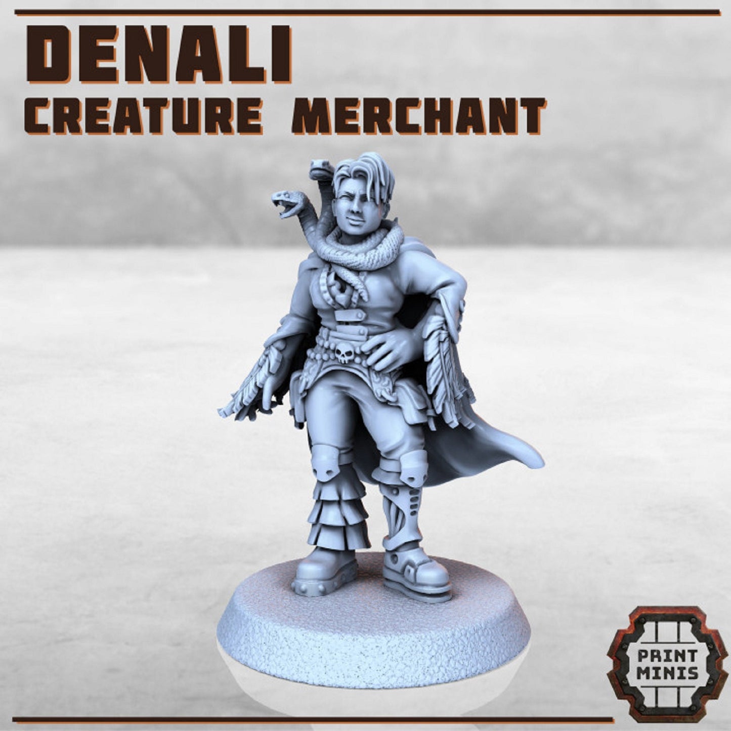 Denali Beast Merchant Miniature with Detailed Creature Perfect for Sci-fi RPGs, Industrial Settings, Available in 28mm or 32mm Scale