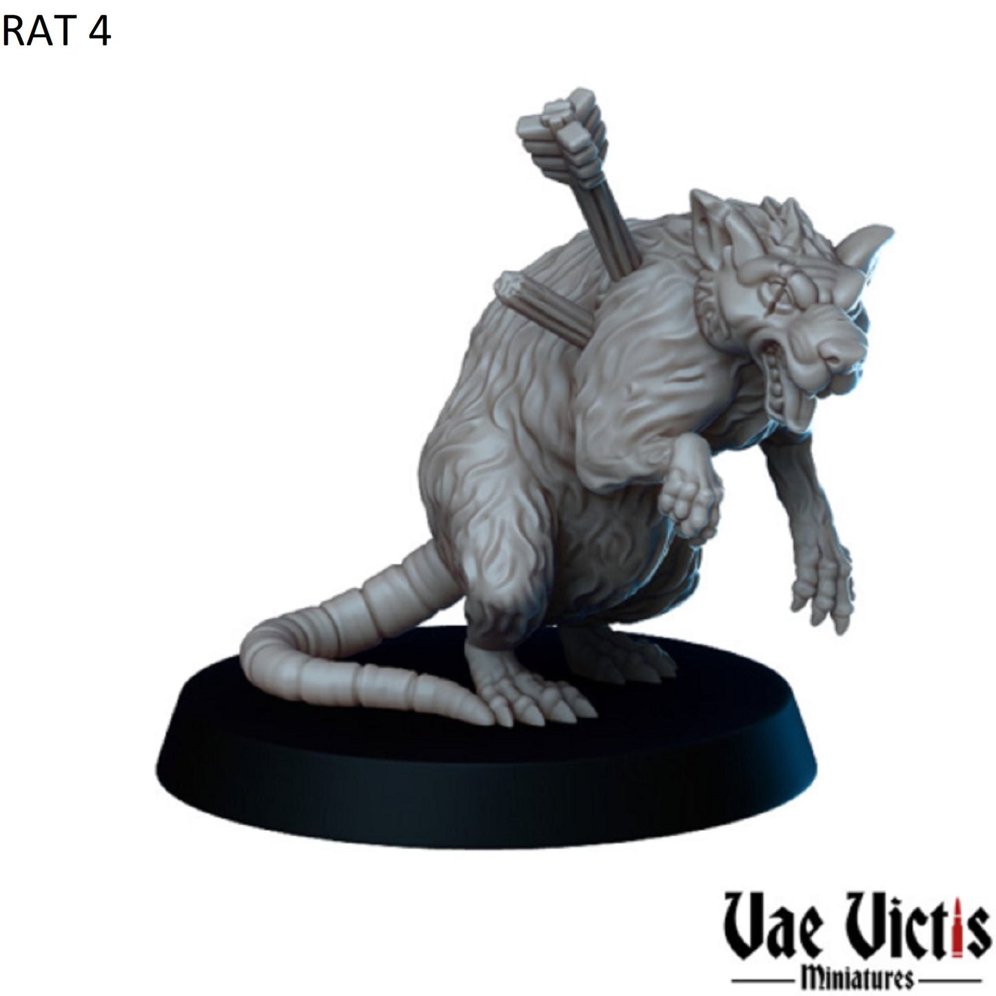 4pc Giant Rat miniatures for RPG Adventures DnD Dungeons and Dragons Tabletop Gaming 28mm 32mm Single or Full Set option DnD5e Fantasy RPG