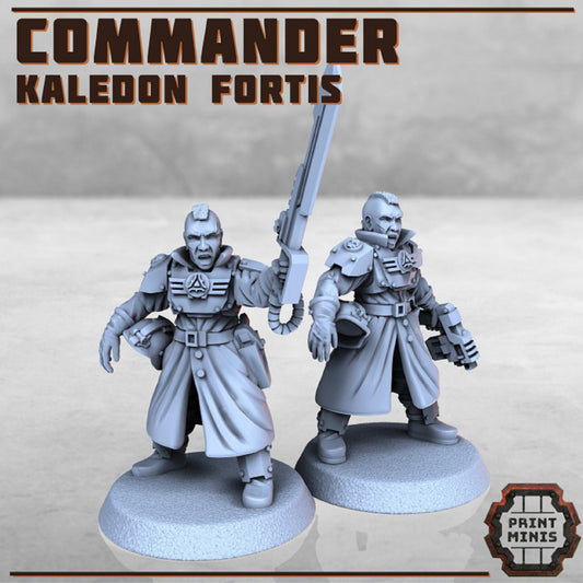 Commander Kaledon Fortis DnD Dungeons and Dragons 28mm/32mm TTRPG Wargame Fantasy Soldier NPC Scifi Miniature