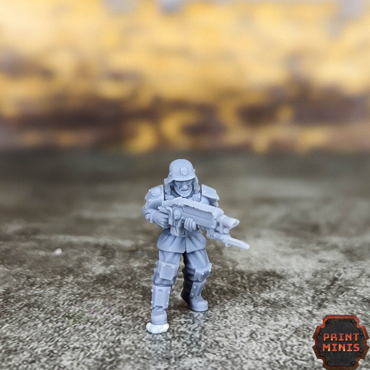 
Male Infantry - Kaledon Fortis, City Watch, Cyberpunk, Scifi Miniatures, 40K, Female Mini, Light Infantry, Military Soldiers, Grimdark