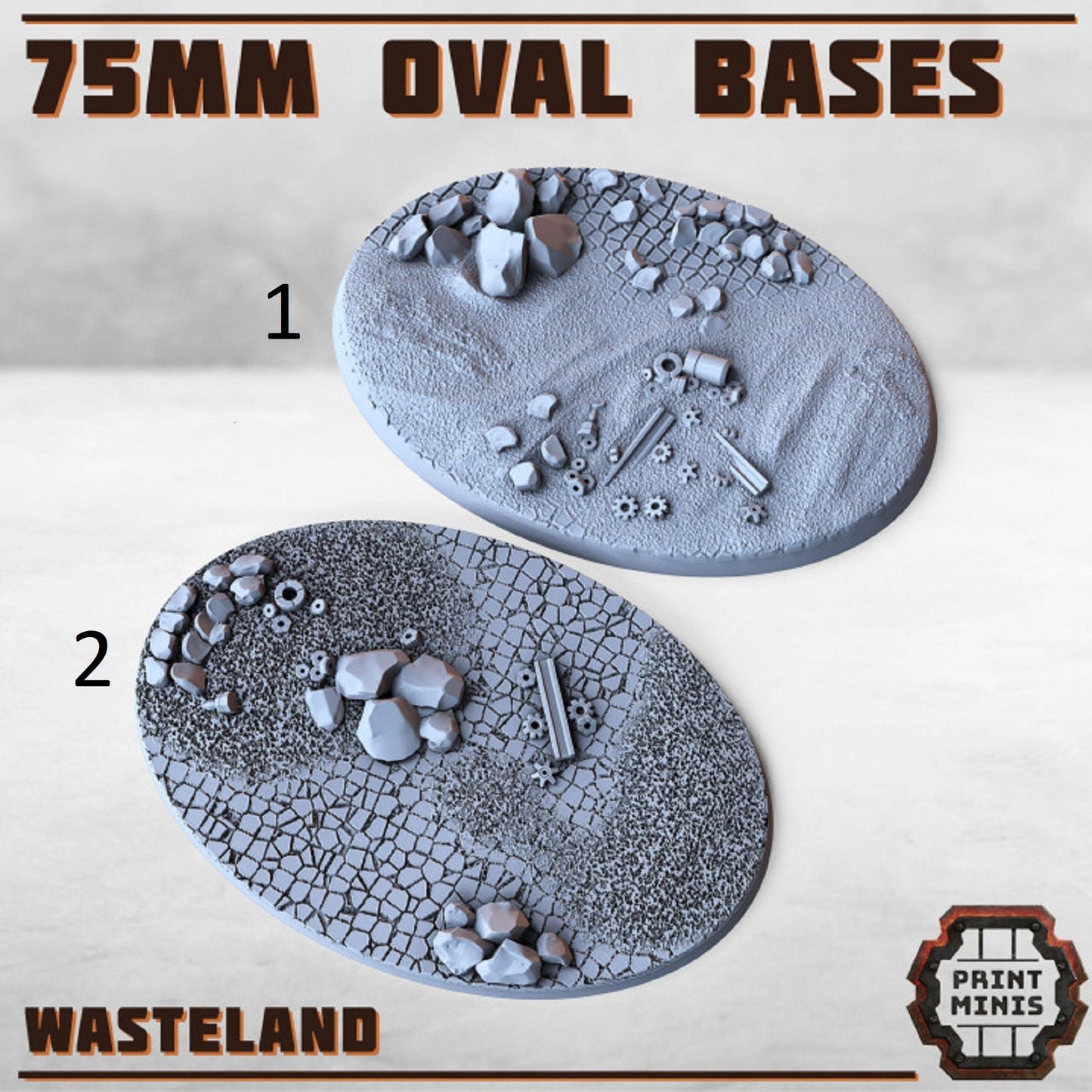 Desert Round Bases for D&D Miniatures 25mm 75mm Dungeons and Dragons, Pathfinder, Tabletop RPG Print Minis Display, 28mm Figurines Oval Base