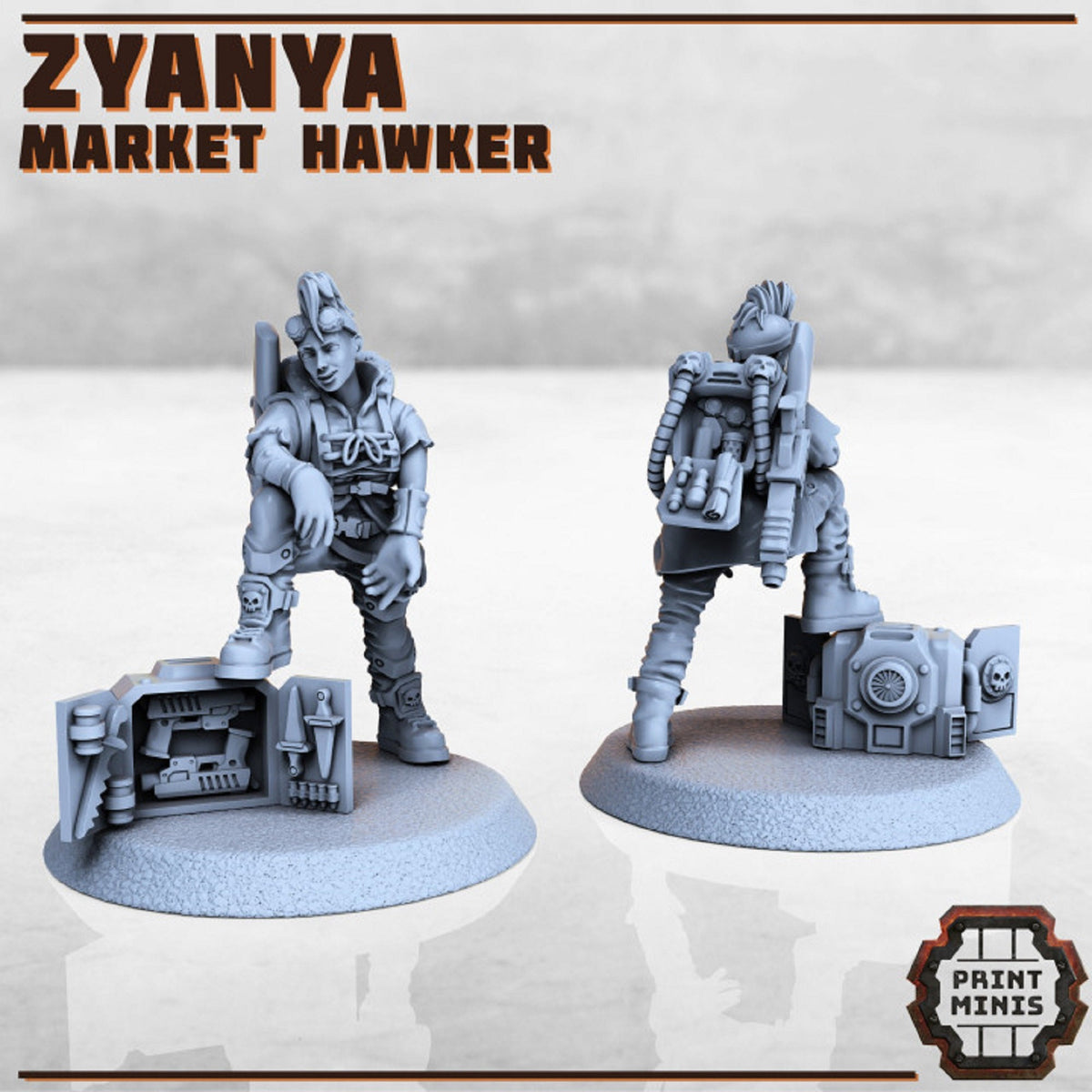
Market Hawker, DnD, Cyberpunk, Tabletop RPG, Scatter, Tabletop Scatter Terrain - Print Minis