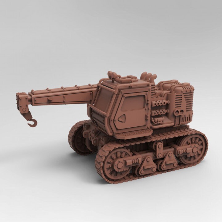 Crane Miniature, Industrial Scifi, Wasteland Vehicles, Steampunk Crawler, 40K, Table top RPG miniatures, 28mm or 32mm Scale, Tesseract Tomb