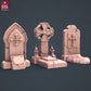 
Graveyard Scatter Terrain DnD Dungeons and Dragons 28mm/32mm Grave Miniatures TTRPG Fantasy Props Wargame Grave DnD NPCs Haunted Gravestones