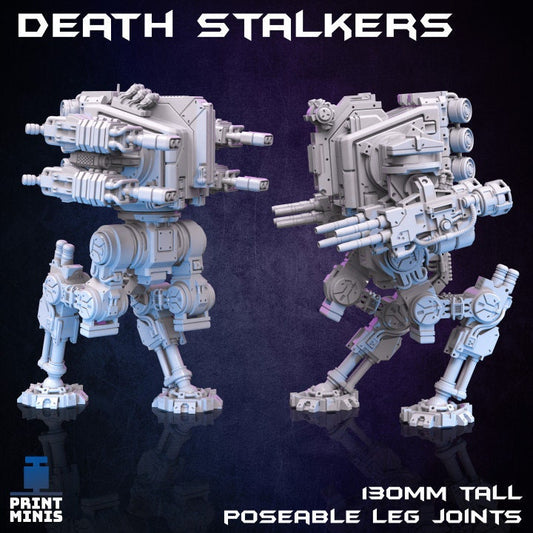 Death Stalkers, Mech Miniatures, Droids, Cyberpunk, Machine, Robot Sci-Fi, Tabletop RPG, Wargaming Miniatures - Print Minis