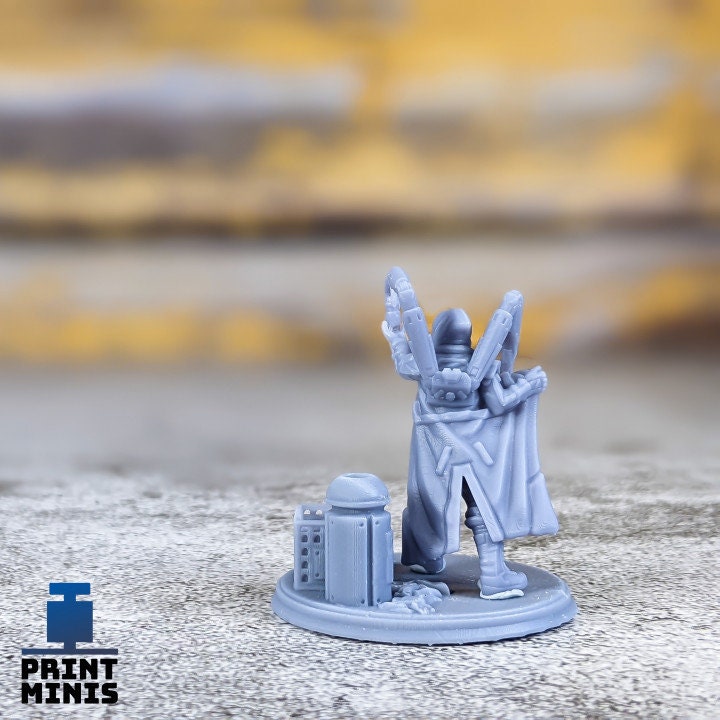 
Narcotics Vendor, Cyberpunk, DnD Miniature, Dungeons and Dragons, 28mm or 32mm Scale Miniature - Night Market Collection by Print Minis