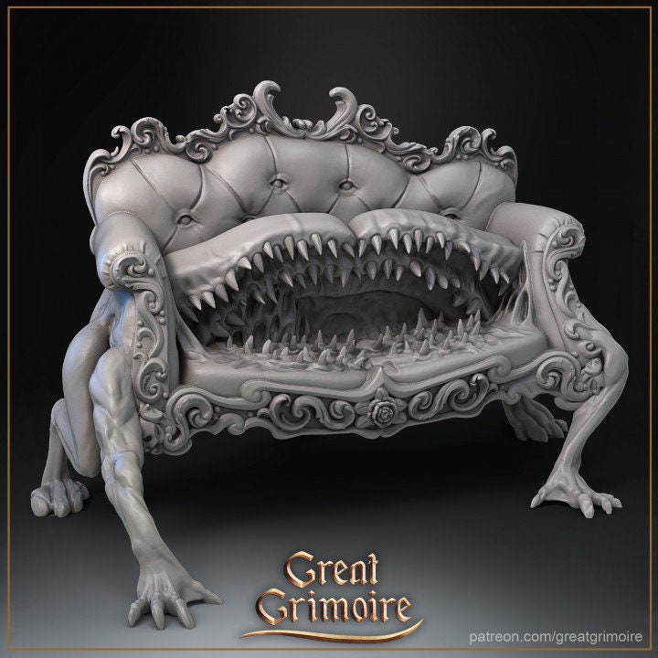 
Sofa Monster DnD Dungeons and Dragons 28mm/32mm TTRPG Wargame Miniature props Scatter Terrain DnD Monster or sofa