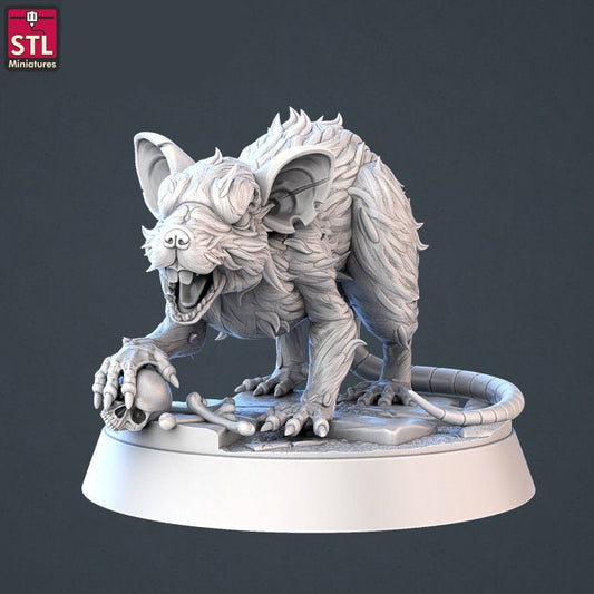 2pc Giant Rats DnD Dungeons and Dragons  DnD Monster Tabletop RPG Miniatures 3D Printed Figures TTRPG Fantasy Rat Monsters 28mm/32mm