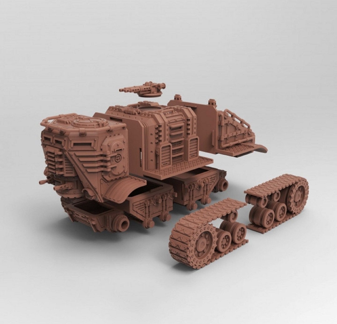 3D Printed Heavy Crawler Miniature Ideal for Wargaming, Gaslands, DnD, 28mm 32mm Wargaming Vehicle by Tesseract Tomb