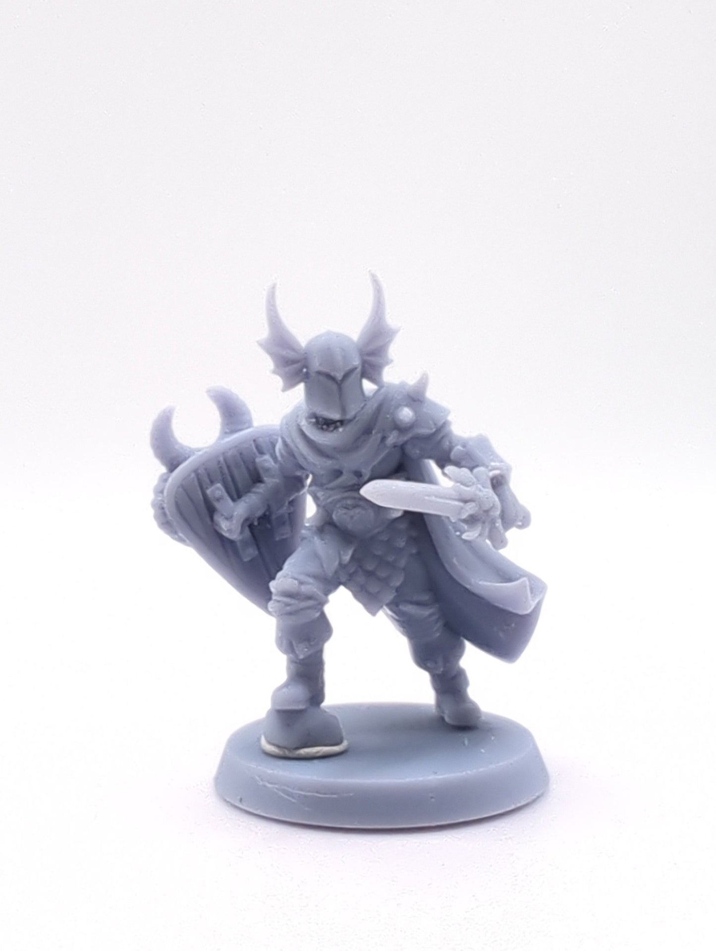 Evil Warrior, DnD Dungeons and Dragons 28mm/32mm DnD Fighter Human Warrior Fantasy TTRPG Wargame Miniature Masked Warrior NPC