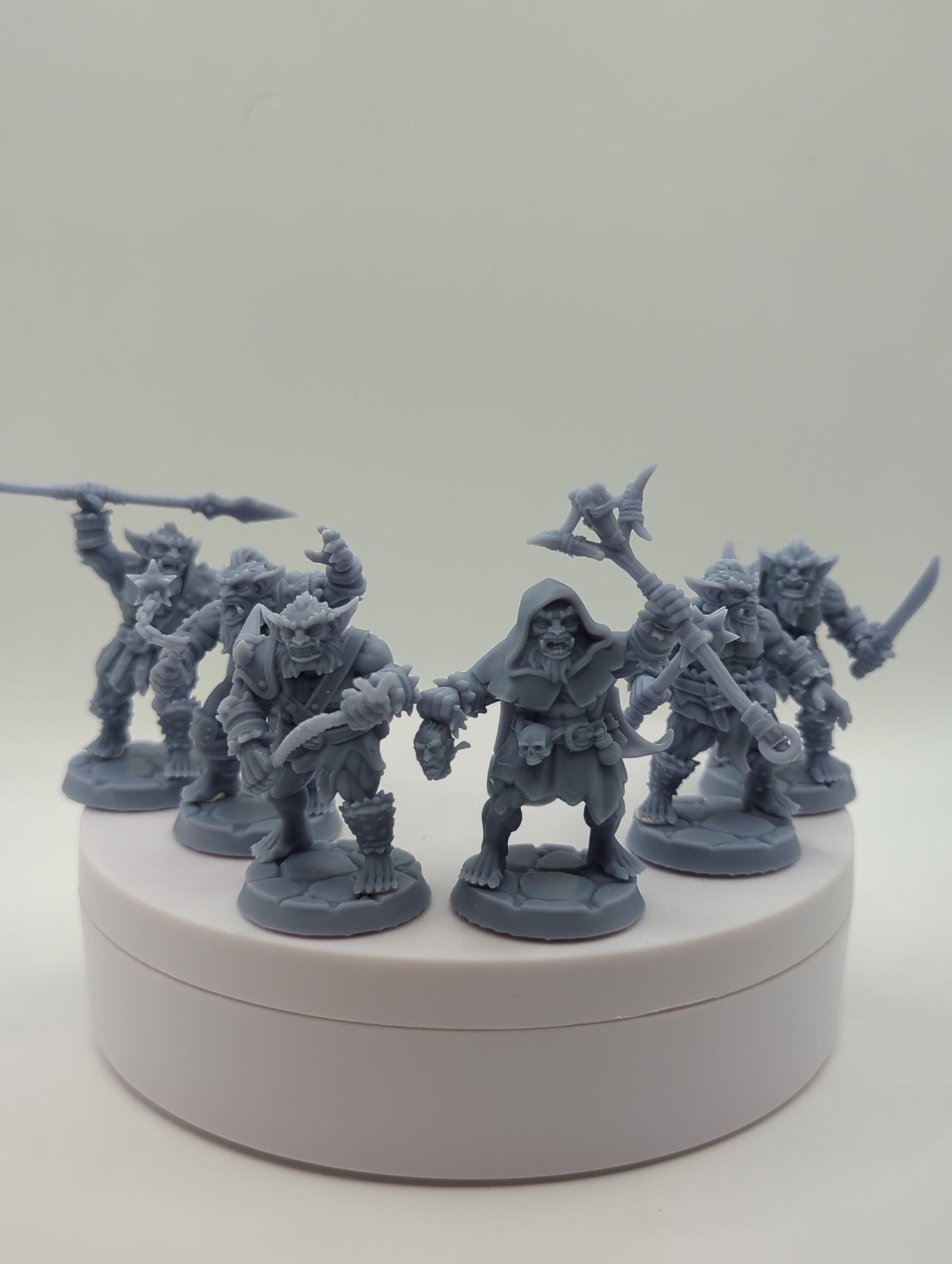 6pc Bugbear Barbarian Miniatures Set for DnD 5e - 28mm/32mm Fantasy Fighter Figurines for Dungeons and Dragons Campaigns & TTRPG