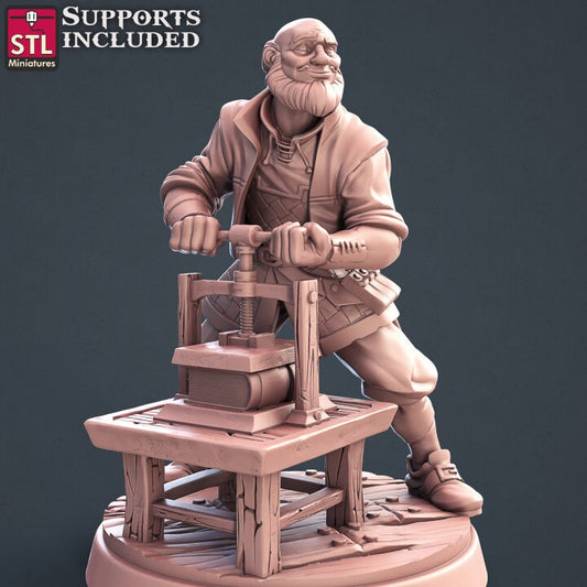 Bookbinder Set, DnD, Dungeons and Dragons, Scatter, DnD Terrain, 28mm or 32mm Scale - STL Miniatures