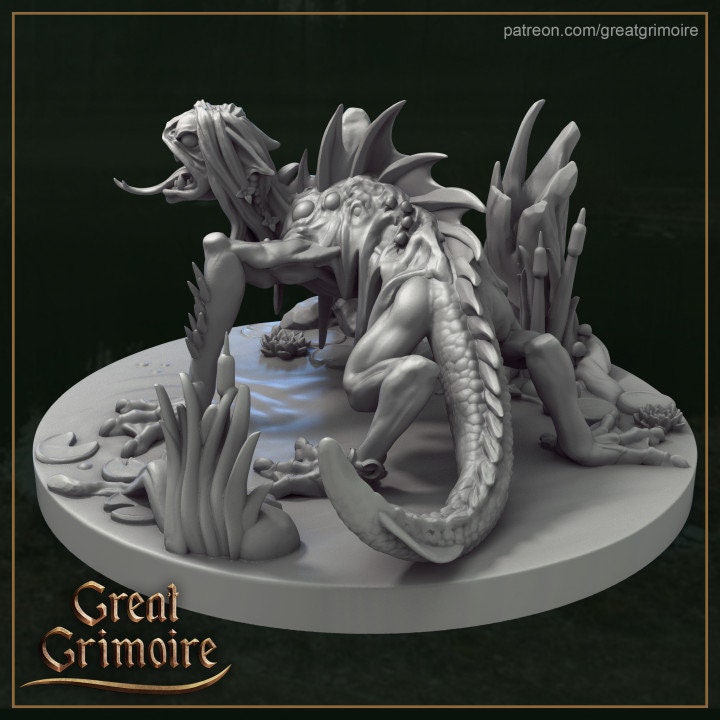 
Kilimora DnD Monster Dungeons and Dragons 28mm/32mm TTRPG Miniature for Wargames Fantasy RPGs Swamp Creature Hot Goblin Dark Kikimora
