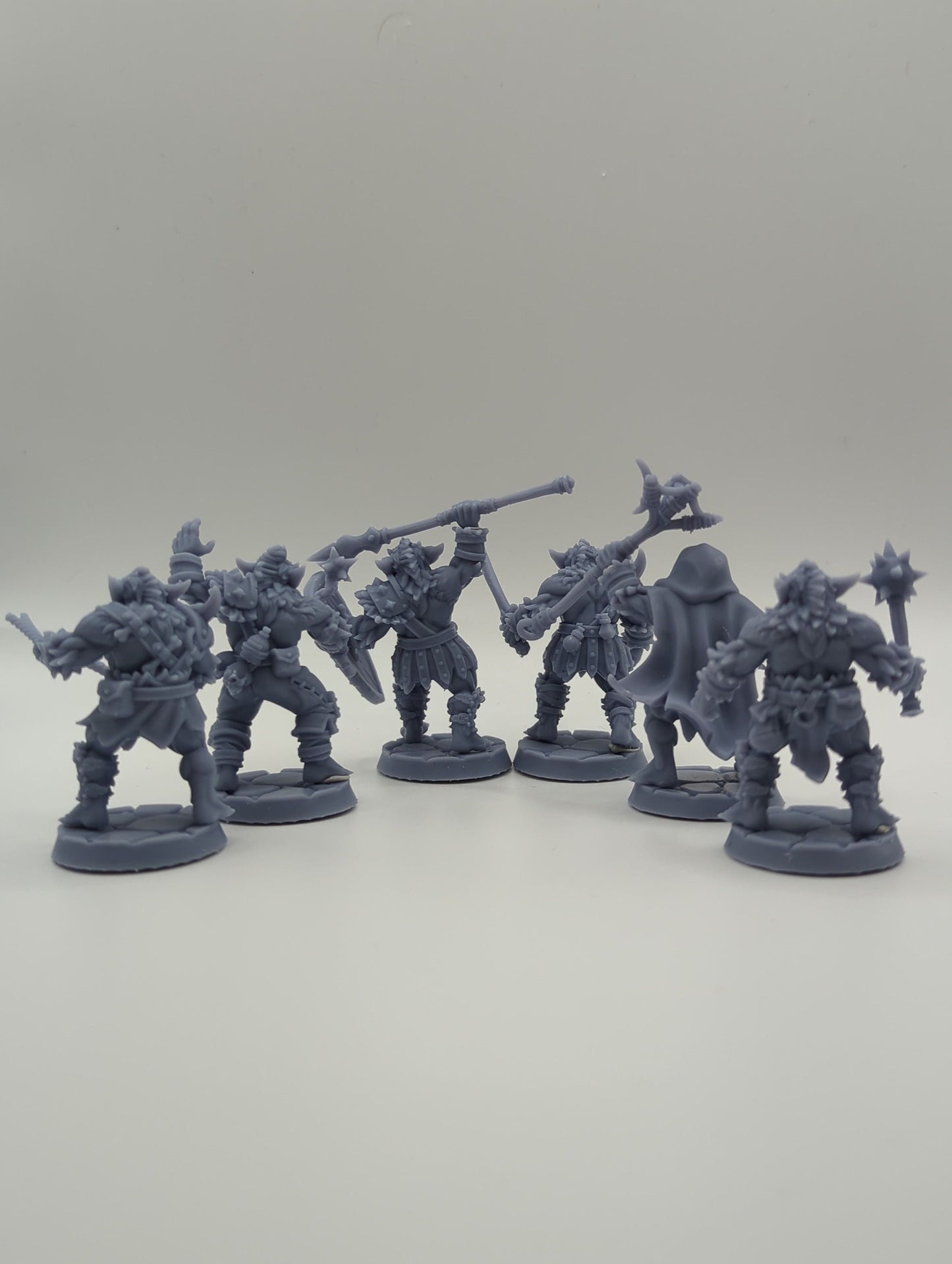 6pc Bugbear Barbarian Miniatures Set for DnD 5e - 28mm/32mm Fantasy Fighter Figurines for Dungeons and Dragons Campaigns & TTRPG