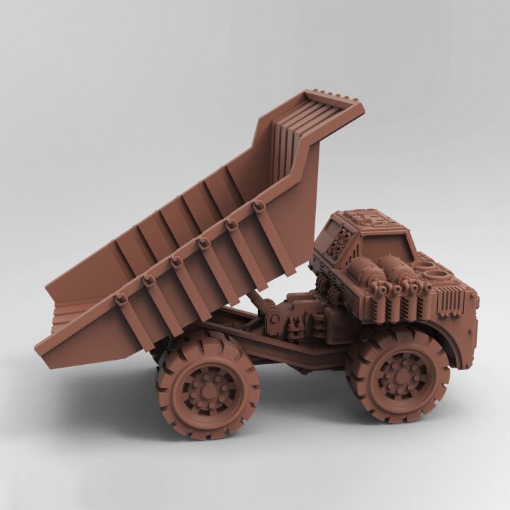 Dump Truck Miniature DnD Dungeons and Dragons Industrial Scifi Wasteland Vehicle 28mm/32mm Scale Tabletop RPG Heavy Wargame Vehicle