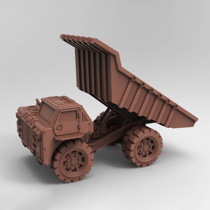 Dump Truck Miniature DnD Dungeons and Dragons Industrial Scifi Wasteland Vehicle 28mm/32mm Scale Tabletop RPG Heavy Wargame Vehicle