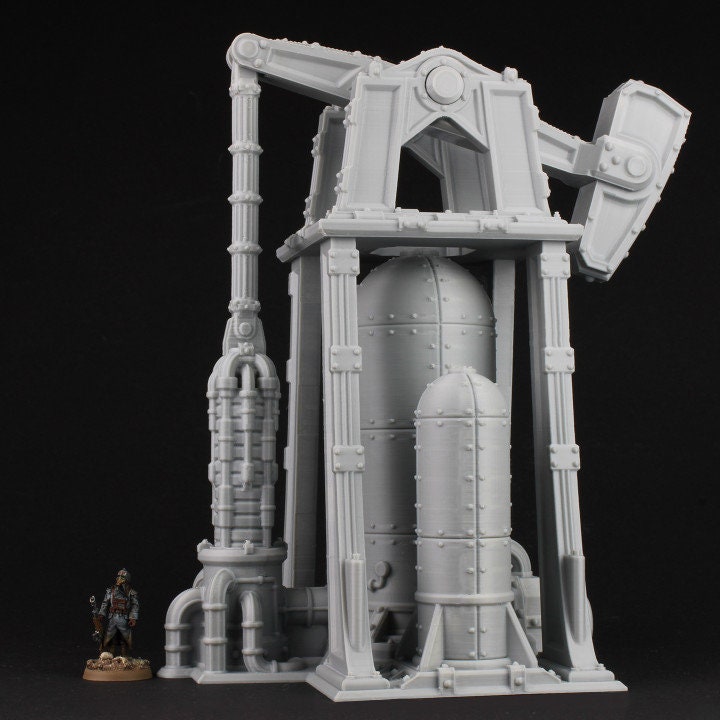 
Oil well, Scatter Terrain, 28mm or 32mm, Tabletop RPG, Miniature, Wargaming, Oil Terrain, Construction, Mining Site - Tesseract Tomb