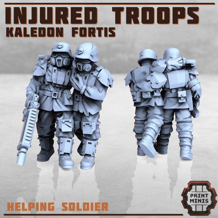 
Injured Soldiers - Kaledon Fortis, DnD, Dungeons and Dragons, 40K, Scatter, Fantasy - Print Minis