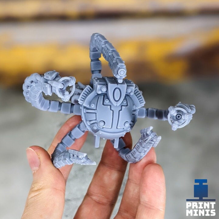 
Medusa Drone - Bounty Hunter, Robot Miniature, Scifi, Space Drone, DnD, Dungeons and Dragons, Tabletop RPG, Wargame Miniatures - Print Minis