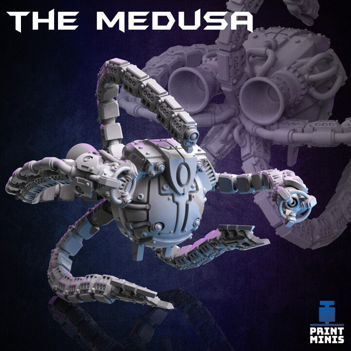 
Medusa Drone - Bounty Hunter, Robot Miniature, Scifi, Space Drone, DnD, Dungeons and Dragons, Tabletop RPG, Wargame Miniatures - Print Minis