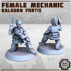 Female Mechanic Miniature DnD Dungeons and Dragons Scifi Futuristic heroic miniatures Tool shop Scatter Terrain 28mm or 32mm scale 40K minis