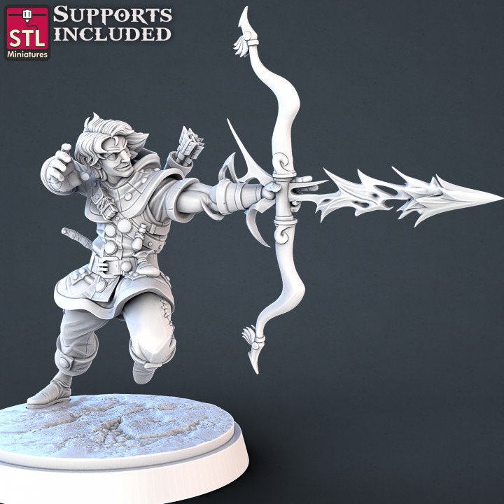 DnD Ranger, Miniature, Dungeons and Dragons, Tabletop RPG, Wargames - STL Miniatures