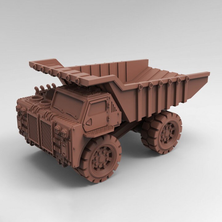 Dump Truck Miniature DnD Dungeons and Dragons Industrial Scifi Wasteland Vehicle 28mm/32mm Scale Tabletop RPG Heavy Wargame Vehicle