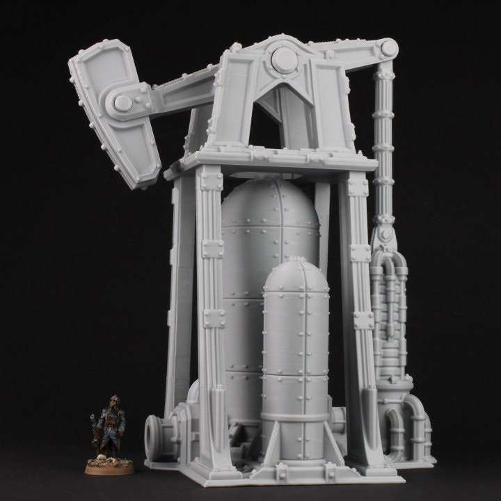 
Oil well, Scatter Terrain, 28mm or 32mm, Tabletop RPG, Miniature, Wargaming, Oil Terrain, Construction, Mining Site - Tesseract Tomb