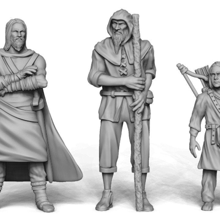 8pc Tavern Miniatures for DnD Dungeons and Dragons TTRPG Hunter Miniatures Female figurines Wargaming Miniatures for Storytelling