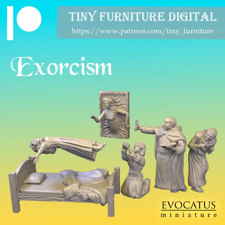 Exorcism Miniature Set for DnD Dungeons and Dragons Haunting Scenes TTRPG Miniature Wargames Tabletop Games 28/32mm Haunted House