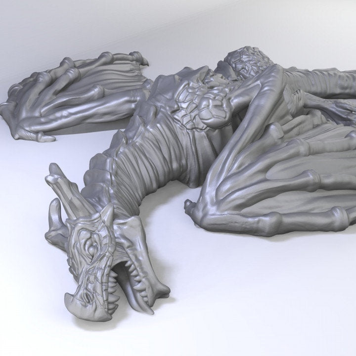 Dragon Corpse Dragon Corpse Miniature for DnD Dungeons and Dragons Tabletop RPG Fant ...