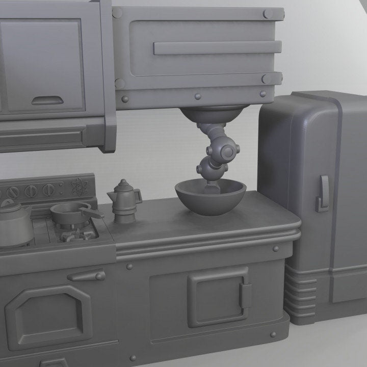 
Kitchen Miniatures DnD Dungeons and Dragons 28mm/32mm DnD Scatter Terrain Tavern furniture Wargame Scatter Kitchen for Dioramas & RPG Games
