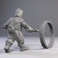 
Little boy with hoop and stick, DnD, Dungeons and Dragons, Child, Miniature, Tabletop RPG, DnD 5e, Townsfolk Miniature - Tiny Furniture