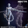 Bounty Hunter Miniature, Nikita, Assassin, Miniature, Cyberpunk, Scifi, Tabletop RPG Wargame - PrintMinis