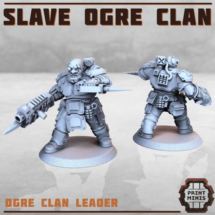 
Slave Ogre Leader, Industrial Sci-fi, 28mm or 32mm, Grim Dieselpunk, miniatures, Mortuus Secunda, Print Minis,