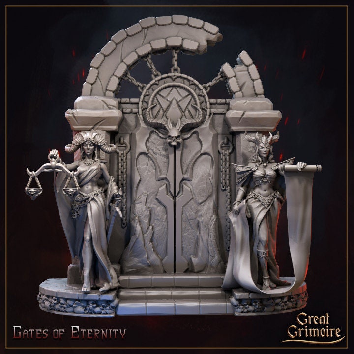 
Gates of Eternity Miniature DnD Dungeons and Dragons 28mm/32mm TTRPG Fantasy Miniature Burning Chaos Tabletop Miniature Scatter Terrain