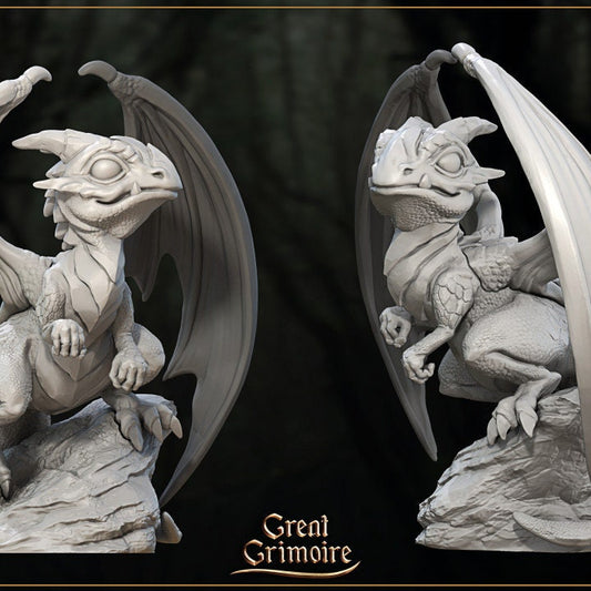 Baby Dragon Miniature, DnD Dragon, Dungeons and Dragons, Tabletop RPG, Miniature, Fantasy - Great Grimoire