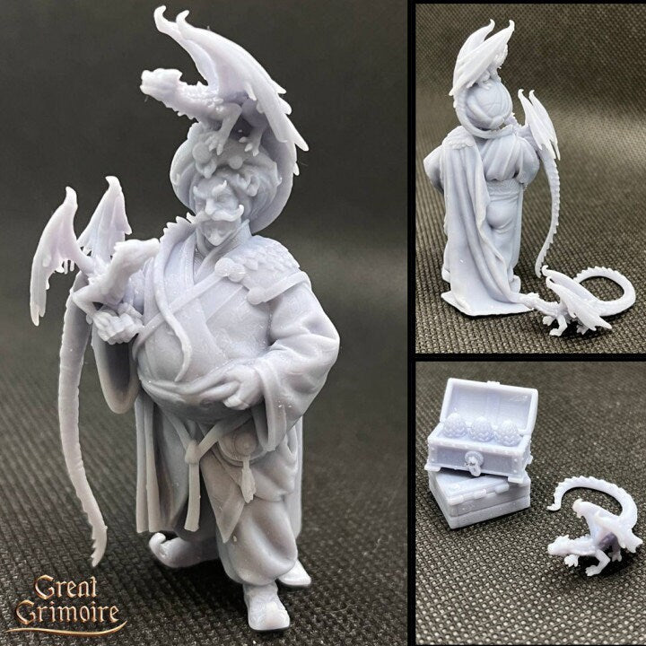 Dragon Merchant, DnD, Dungeons and Dragons, Miniature, DnD 5e, Fantasy Games, Pirate Miniature, Merchant Miniature - Great Grimoire