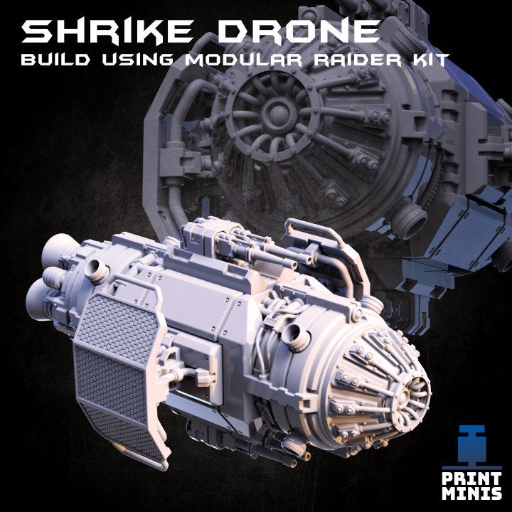 
Raider Void Fighter Space Ship Highly Modular Kit - Bundle Deal - Starfinder - Stargrave - 28/32mm Space Ship Mini by Print Minis