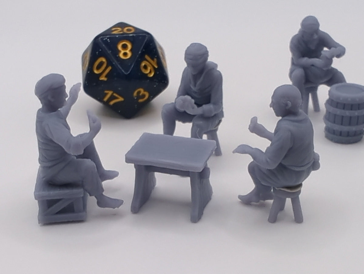 
Gamblers DnD Dungeons and Dragons 28mm/32mm Casino Scatter Terrain Wargame TTRPG Fantasy NPCs Casino Miniatures Casino Dealer NPCs Game