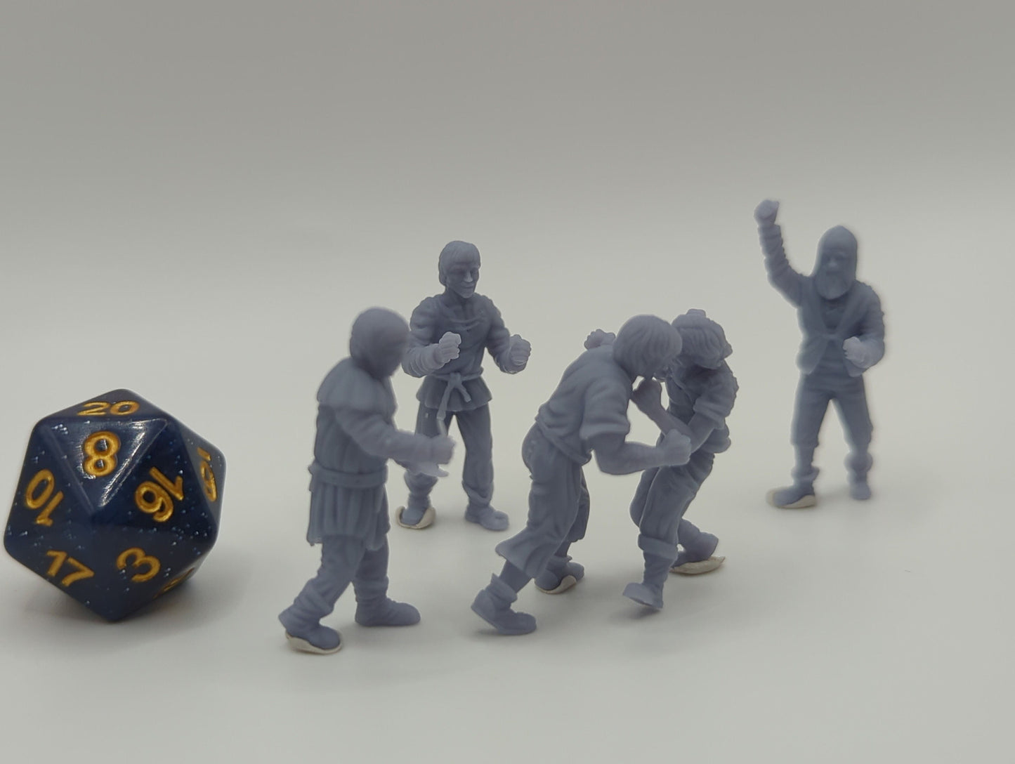 Bar Fight Miniatures DnD Dungeons and Dragons TTRPG Hooligans for Tavern Bar Fighter Scene 28mm 32mm Townsfolk Miniatures by Tiny Furniture