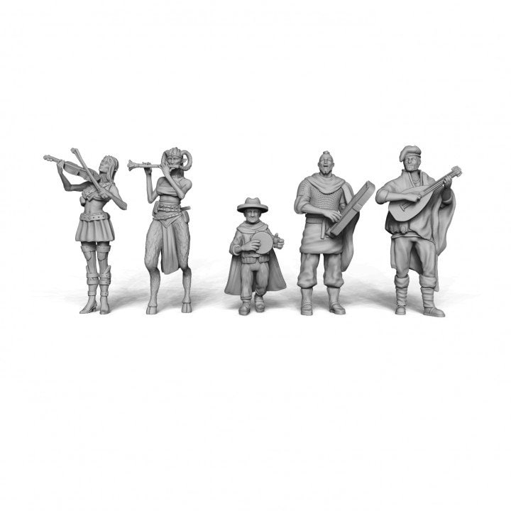 28mm, 32mm Fantasy Village Miniatures, DnD, Dungeons and Dragons, Bands of Bards, Fantasy Tavern, Townsfolk - YourNeighborKnight Minis