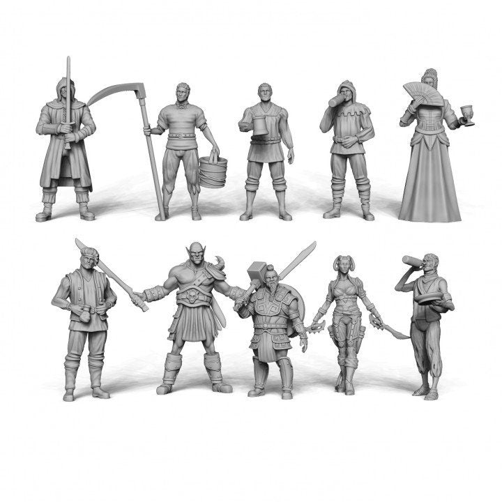 
Tavern Patron Miniatures, DnD, Dungeons and Dragons, Tavern Bar Miniatures, Miniature Terrain, Pathfinder, Scatter, D&D, Wargaming, Tabletop