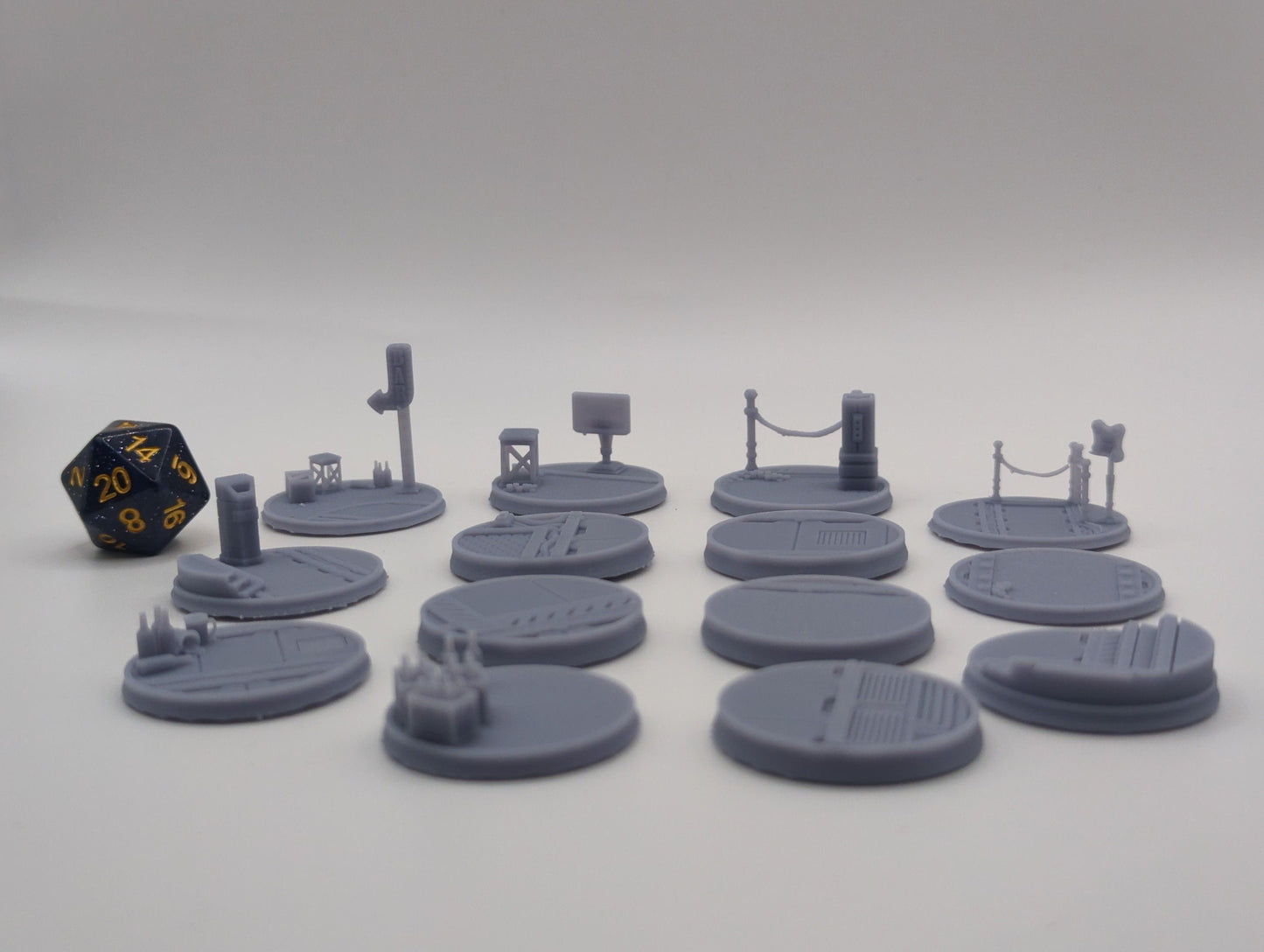 14pc Casino & Bar Bases, Sign Miniatures, Bases, Casino Miniatures, Tabletop Scatter Terrain Scenery, DnD, Fantasy - Print Minis