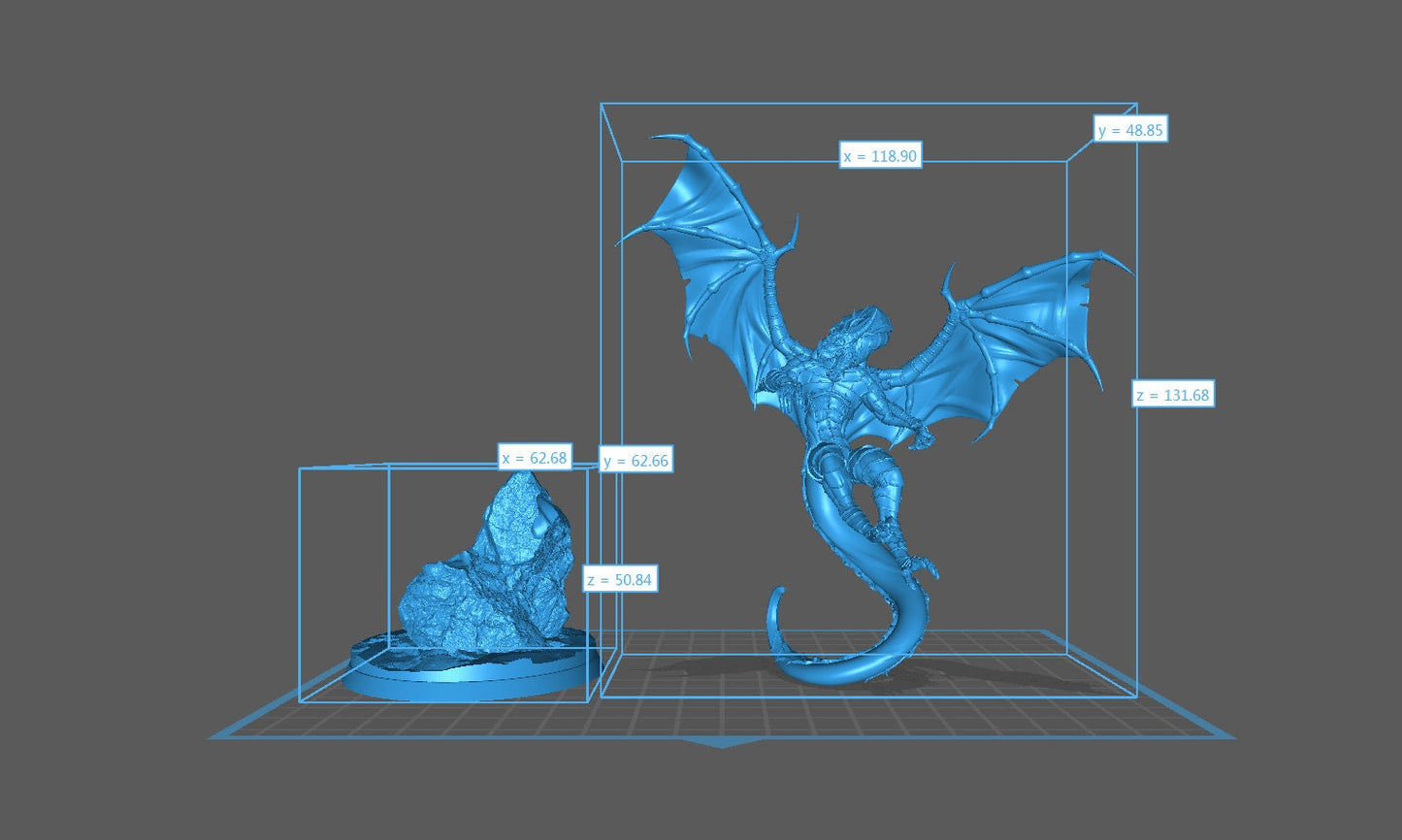 Dragon miniature, 28mm 32mm DnD, Dungeons and Dragons D&D Tabletop Terrain Dragon Miniature 3D Printed Fantasy Wargame Creatures