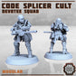 Code Splicer Cult: Devotee Squad, 28mm / 32mm, Wasteland, Apocalypse, Cyberpunk, DnD, 3D Printed, Resin, Sci-fi Soldiers, Print Minis